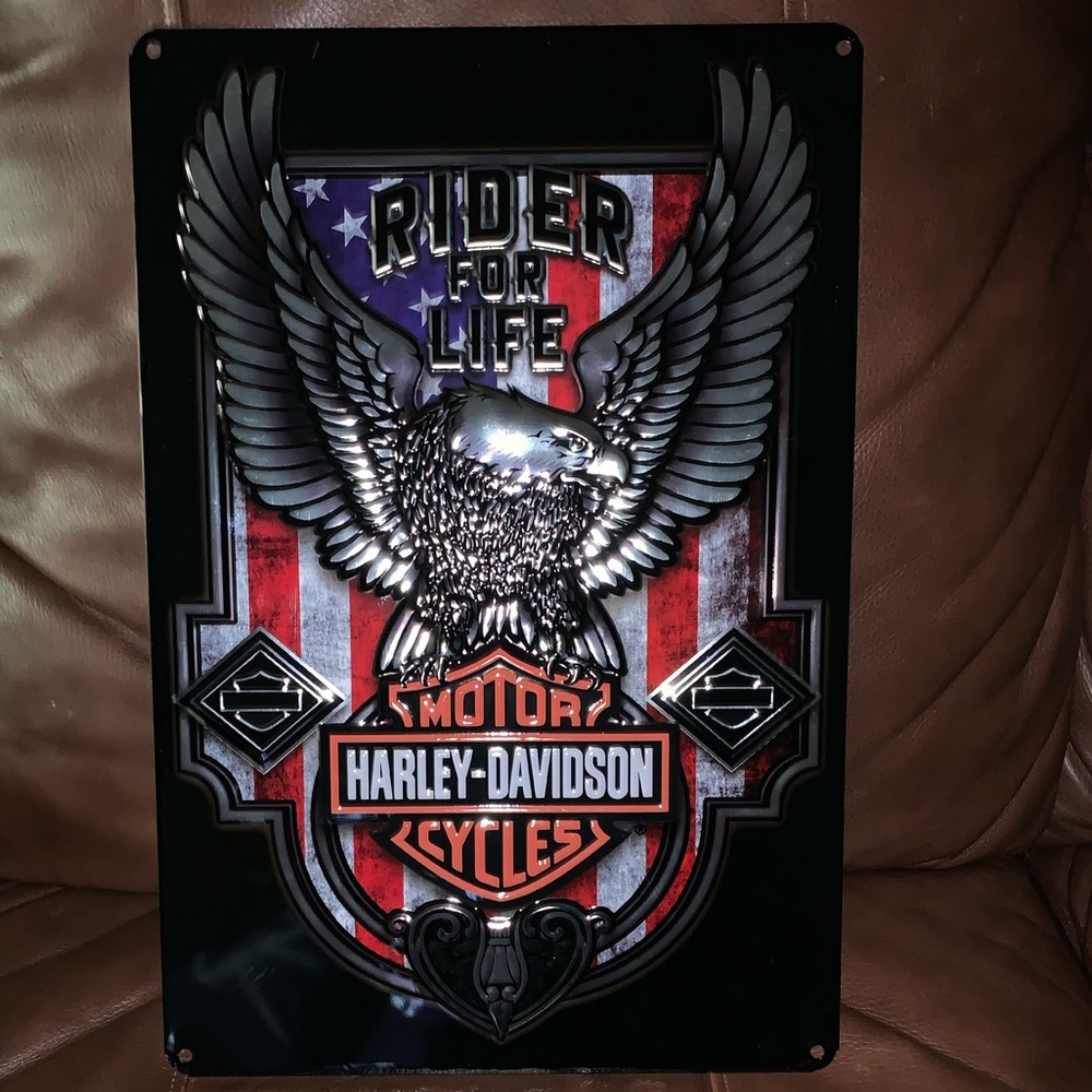 Used Harley Davidson motorcycle
RIDER FOR LIFE Collectible Vintage Metal Sign💎 - Picture 2 of 4